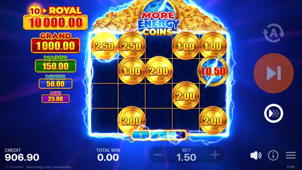 Grand Jackpot symbol landing during Hold and Win Bonus Game with sticky bonus symbols